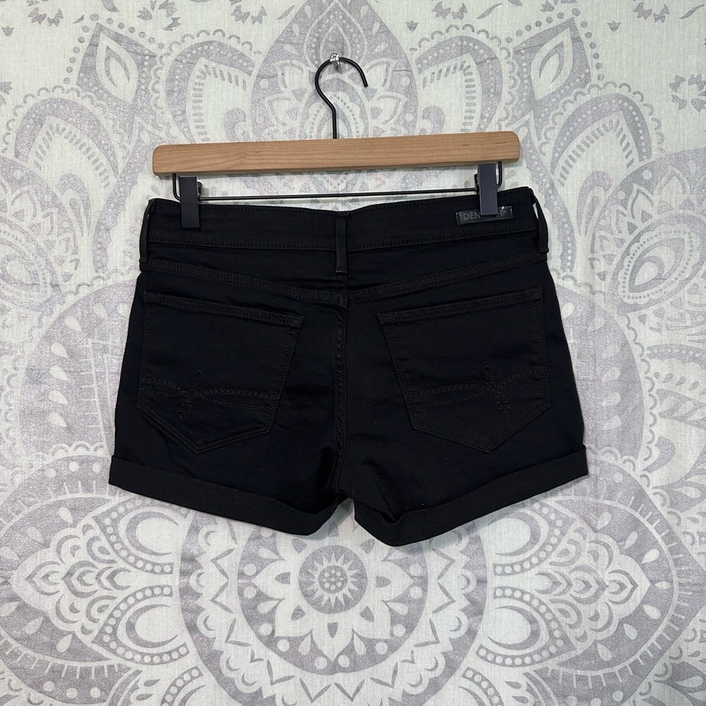 Nice $48 Denizen Levis Black Button Zip Stretch Jean Denim Shorts Womens 9 M - Picture 2 of 13